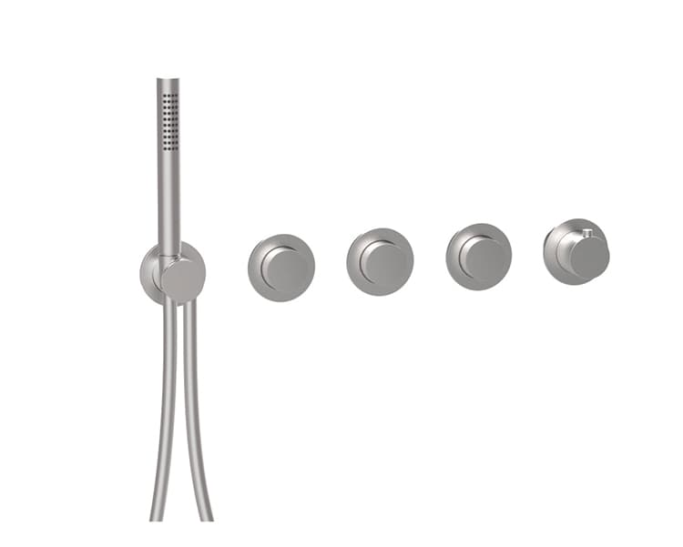 ESTETICA TERMOSTATICA PUSH CON DOCCIA ROSONI TONDI MANIGLIE TONDE 3 VIE - 316