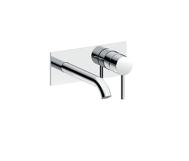 serie antes - miscelatore lavabo 2 fori a parete con canna lunga e placca unica