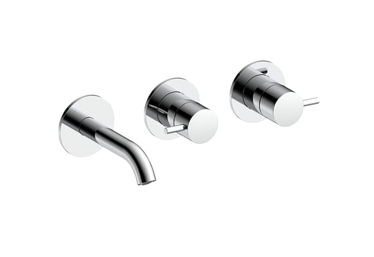 serie antes - estetiche miscelatore lavabo 3 fori parete canna corta