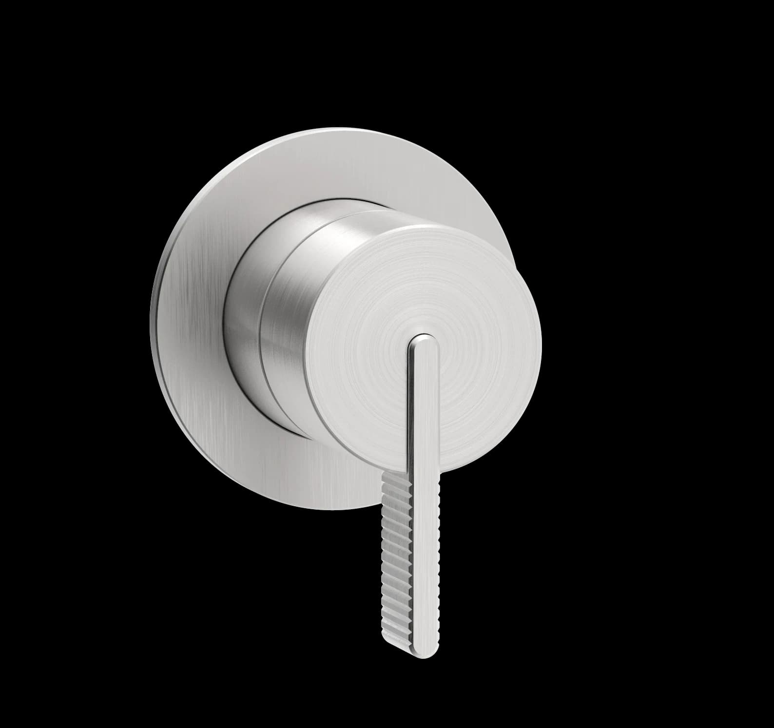 Line Series - 1-way single lever mixer round rosettes and round handles trim set - AISI 316 