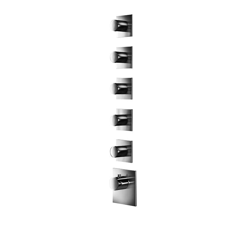 5-way  round handles with square rosettes trim set
