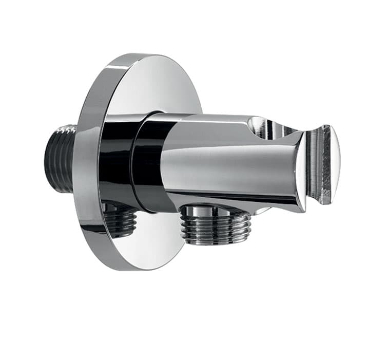 presa acqua con supporto doccia tondo e rosone tondo 65
