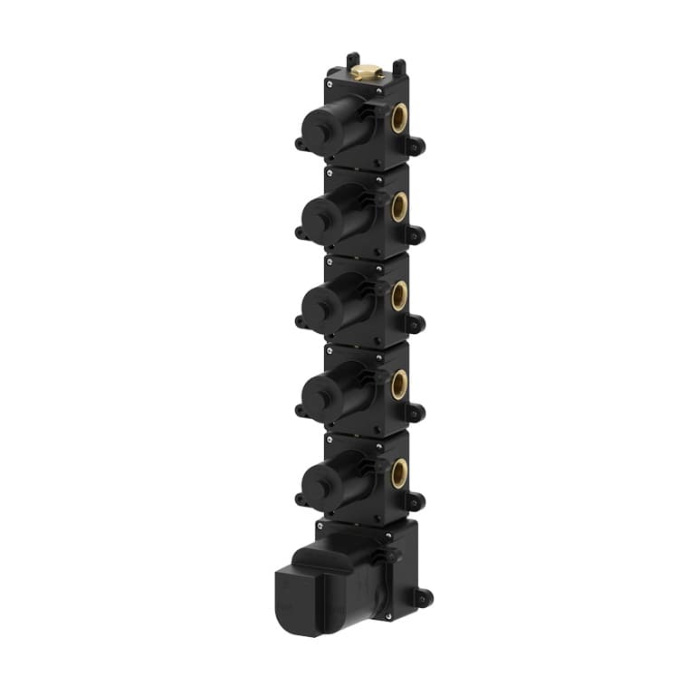 6-way thermostat concealed module with 4 valves and 1 diverter