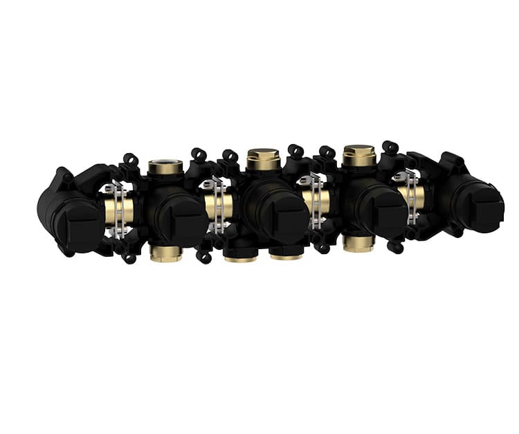 Incasso termostatico vasca 5 fori 3 vie 