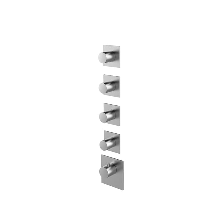 4-way round handle with square rosettes and round handles trim set - 316