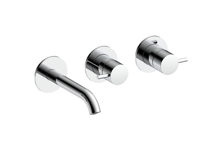 serie antes - estetiche miscelatore lavabo 3 fori parete canna media