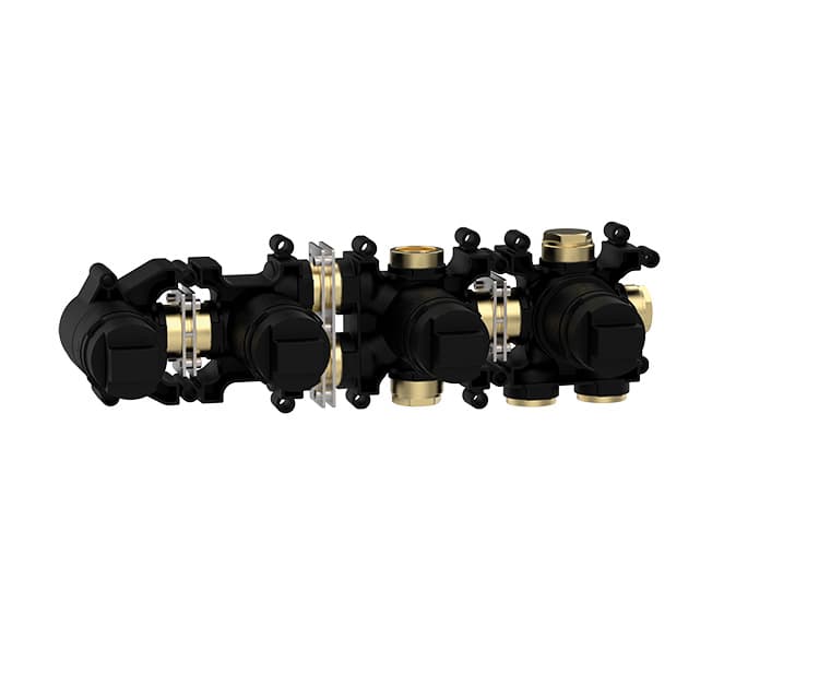 Incasso termostatico bordo vasca 4 fori 3 vie 