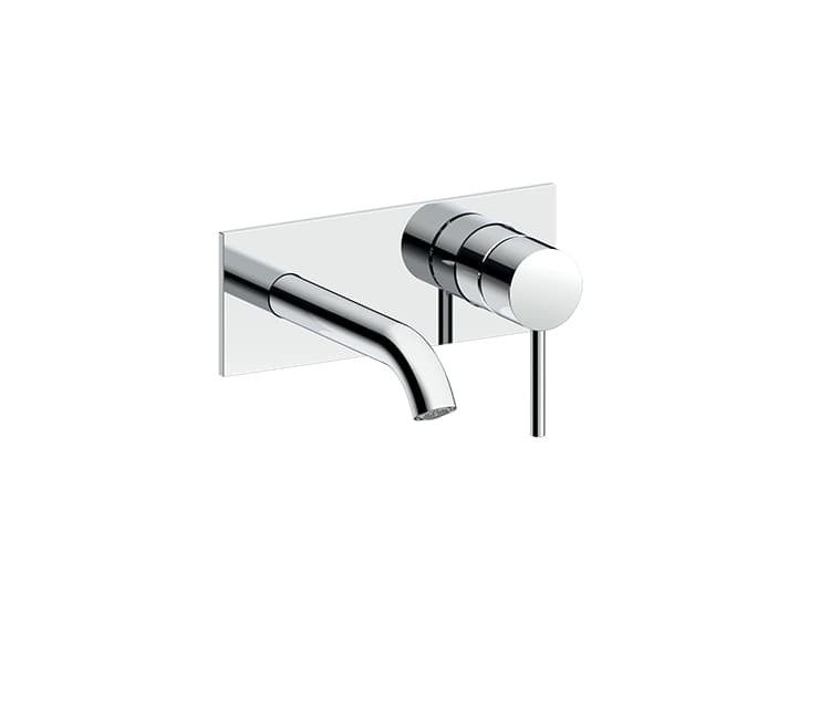 serie antes - miscelatore lavabo 2 fori a parete con canna media e placca unica