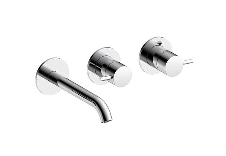serie antes - estetiche miscelatore lavabo 3 fori parete canna LUNGA