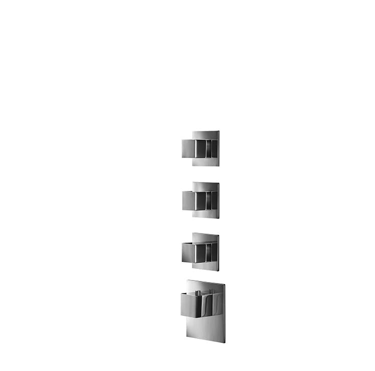 3-way  square handles with square rosettes trim set
