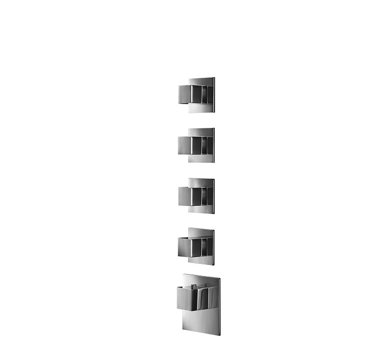 4-way  square handles with square rosettes trim set