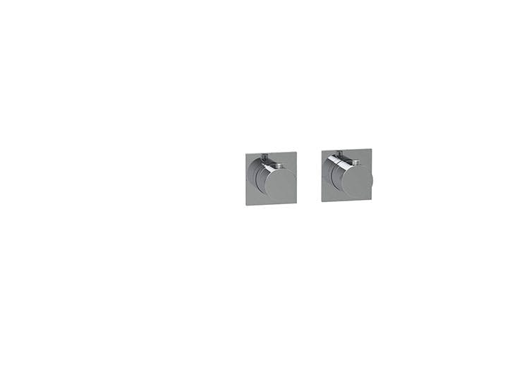 1-way thermostat square rosettes and round handles trim set