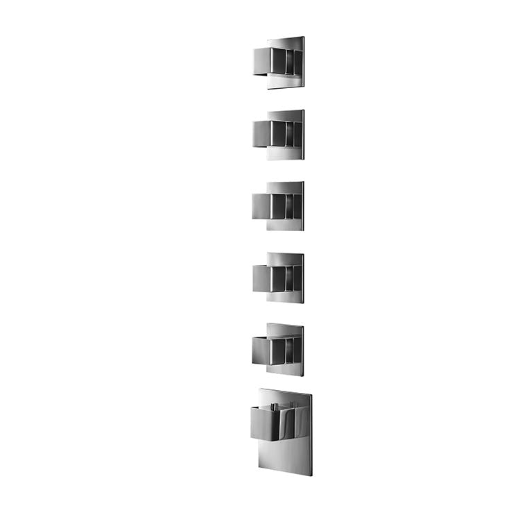 5-way  square handles with square rosettes trim set