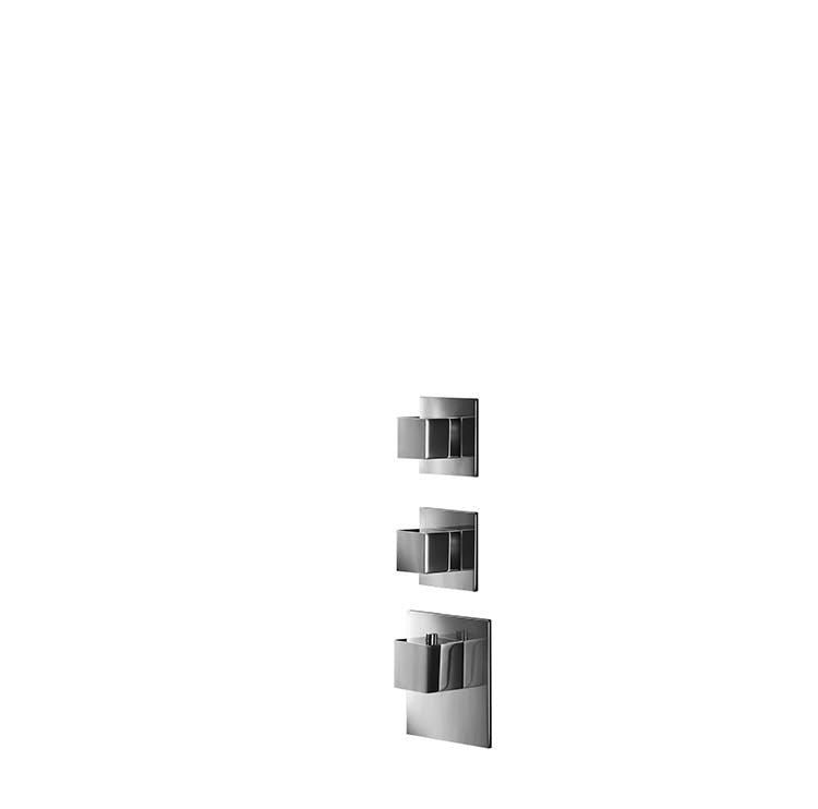 2-way  square handles with square rosettes trim set